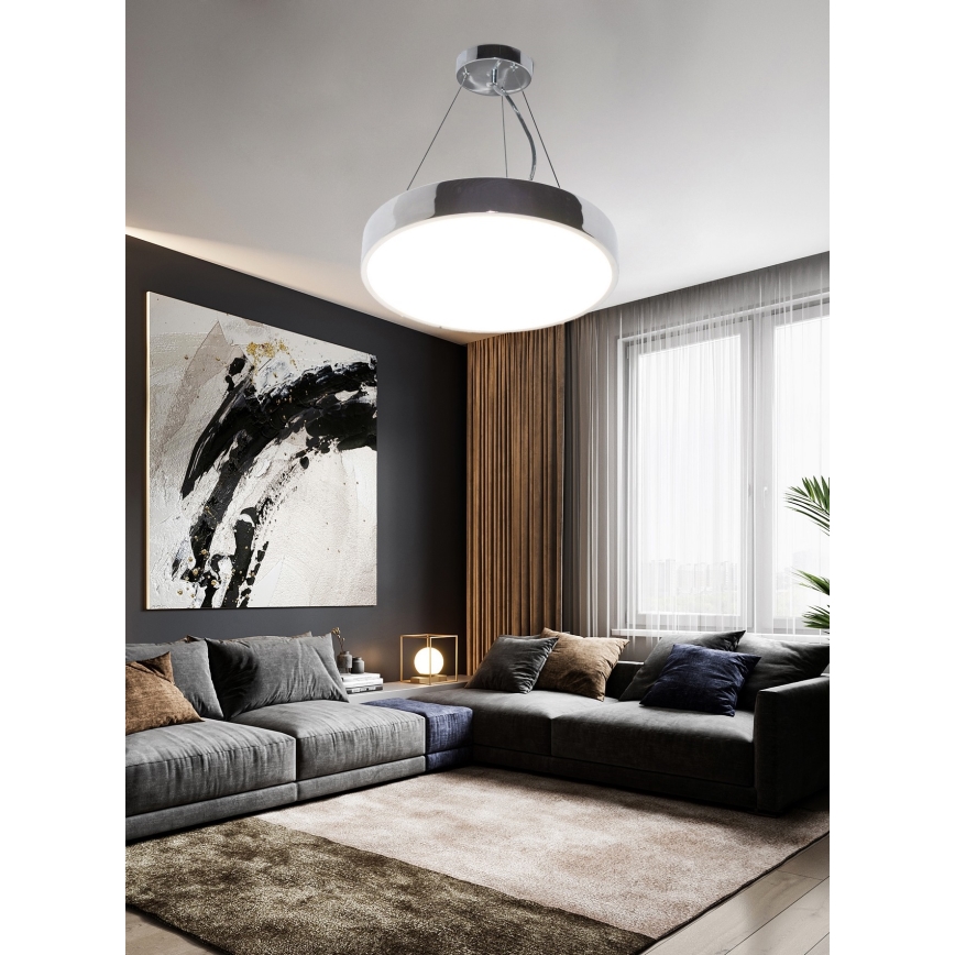 Top Light Metall 40CRZ FB - Dimmbare LED-Hängeleuchte METAL LED/51W/230V glänzendes Chrom + Fernbedienung