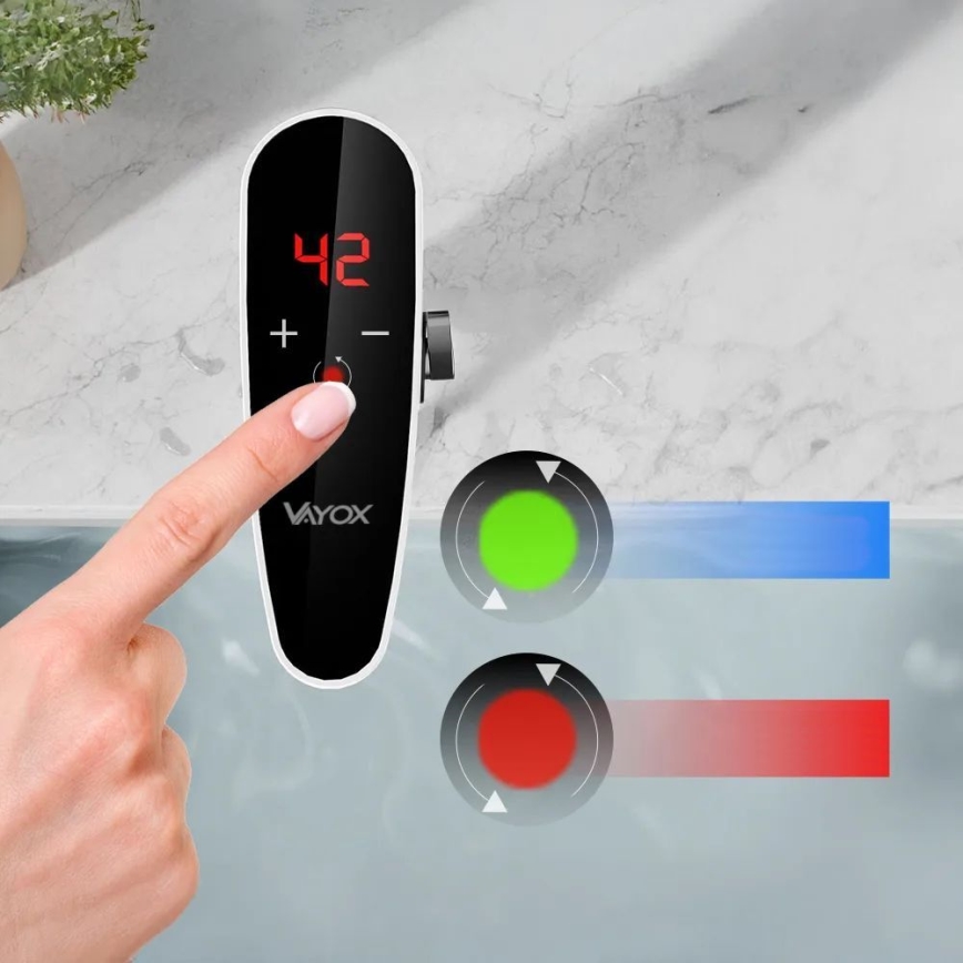 Touch-Durchlauferhitzer mit Sensor und LED-Anzeige 3000W/230V IPX4 weiß