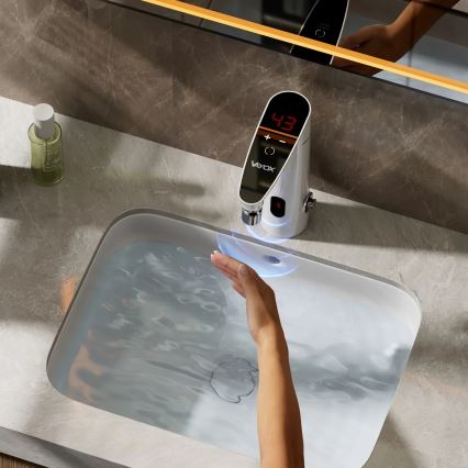 Berührungsloser Durchlauferhitzer mit Sensor und LED-Display 3000W/230V IPX4 Weiß