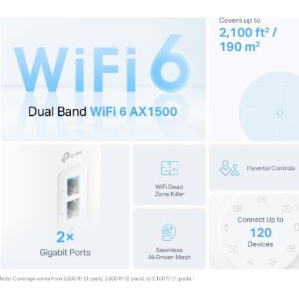 TP-Link - 2er-Set Wi-Fi 6 Mesh-System für das ganze Zuhause