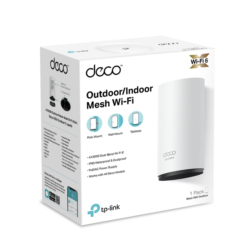 TP-Link - Außen-/Innen-Mesh-System mit Wi-Fi 6 Deco X50-Outdoor