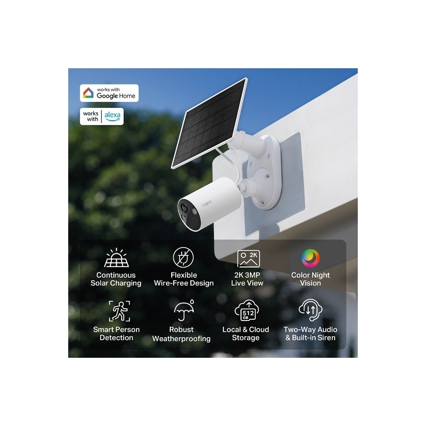 TP-Link - Außen-Solarkamera IP65 WLAN