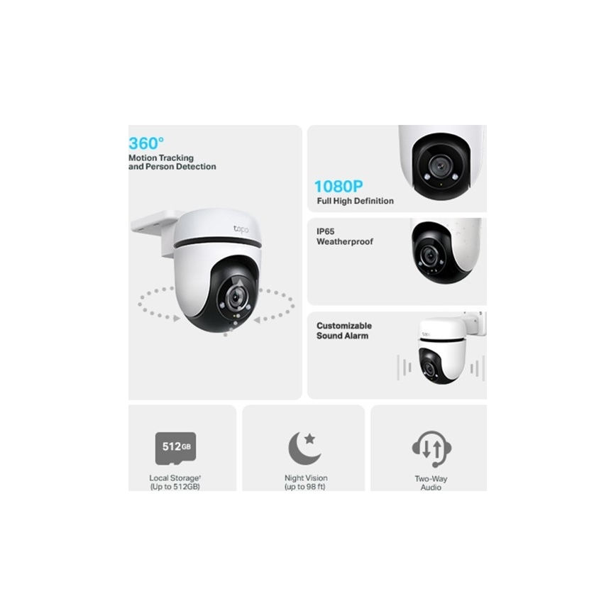 TP-Link - Außenkamera mit Sensor, Schutzart IP65, Wi-Fi