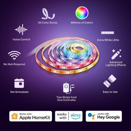 TP-Link - dimmbarer RGBW-LED-Streifen 5 m LED/24W/230V Wi-Fi