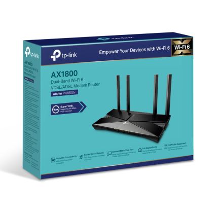 TP-Link - Dualband-Modemrouter VDSL/ADSL mit Wi-Fi 6 Archer VX1800V