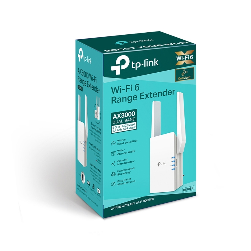 TP-Link - Dualband Wi-Fi 6 Extender RE705X
