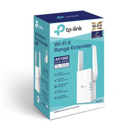 TP-Link - Dualband Wi‑Fi 6 WLAN-Repeater RE505X