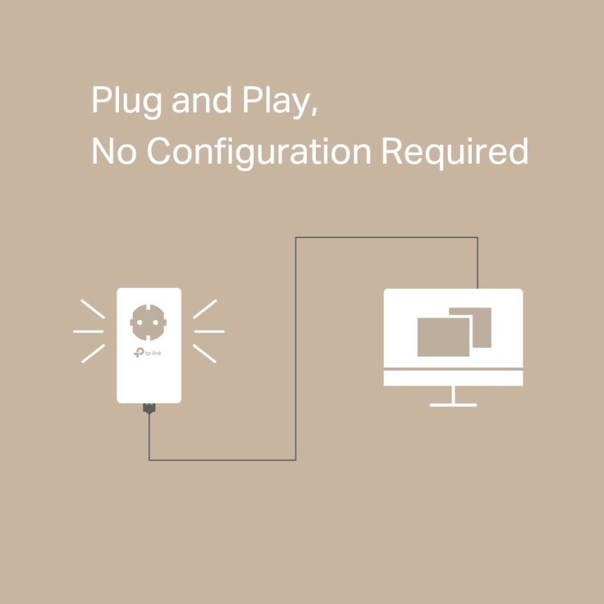 TP-Link - Gigabit-Powerline-Set mit Durchgangssteckdose und WLAN
