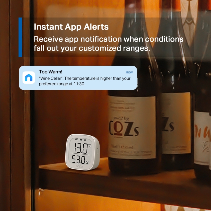 TP-Link - Intelligenter Monitor zur präzisen Messung von Temperatur und Luftfeuchtigkeit 2xAAA
