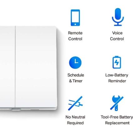 TP-Link - Smart-Lichtschalter, 2 Tasten, 2xAAA