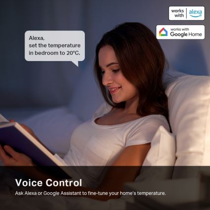 TP-Link - Smarter Thermostatkopf mit LCD-Display, 2×AA, Tuya