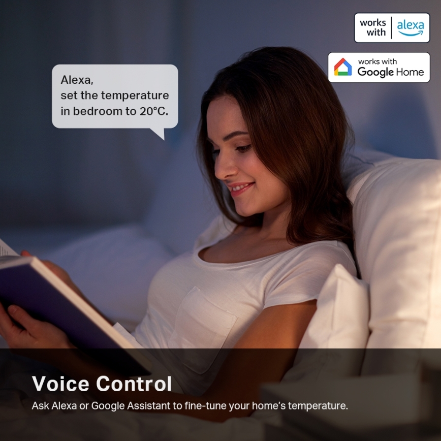 TP-Link - Smarter Thermostatkopf mit LCD-Display, 2×AA, Tuya