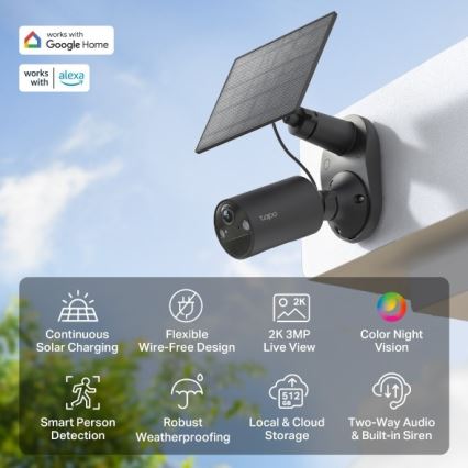 TP-Link - Solarkamera für den Außenbereich mit Sensor, IP65, Wi-Fi