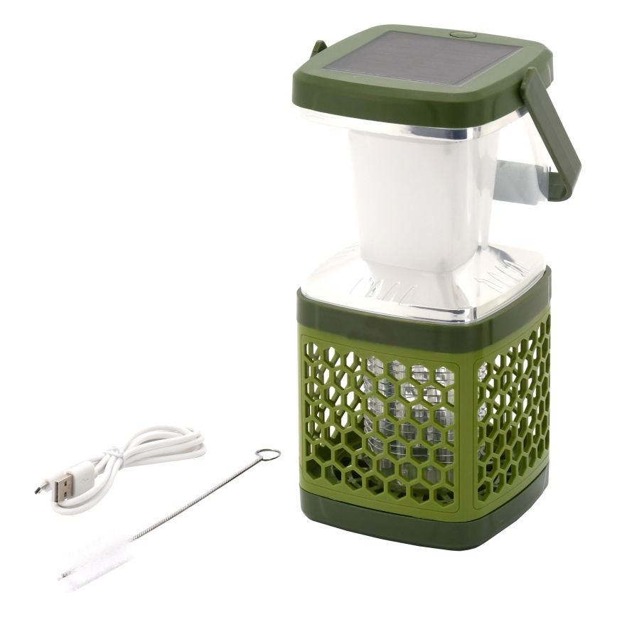 Tragbare, aufladbare LED-Leuchte mit Insektenfalle LED/3W/1800 mAh grün