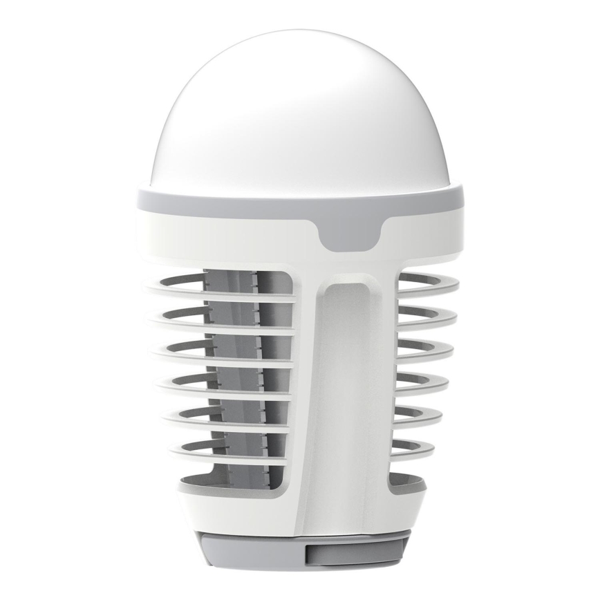 Tragbare, aufladbare LED-Leuchte mit Insektenfalle LED/5W/1800 mAh IPX4 weiß/grau