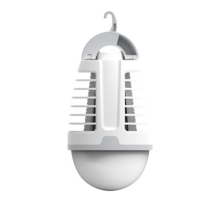 Tragbare, aufladbare LED-Leuchte mit Insektenfalle LED/5W/1800 mAh IPX4 weiß/grau