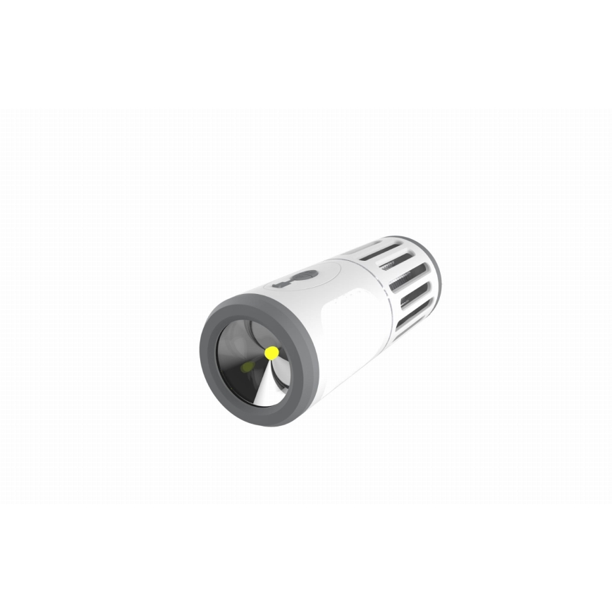 Tragbare, aufladbare LED-Leuchte mit Insektenfalle LED/6W/1800 mAh IPX4 weiß/grau