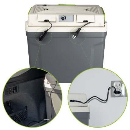 Tragbare Auto-Kühlbox mit Heizfunktion 27 l 230V/12V/24V grau