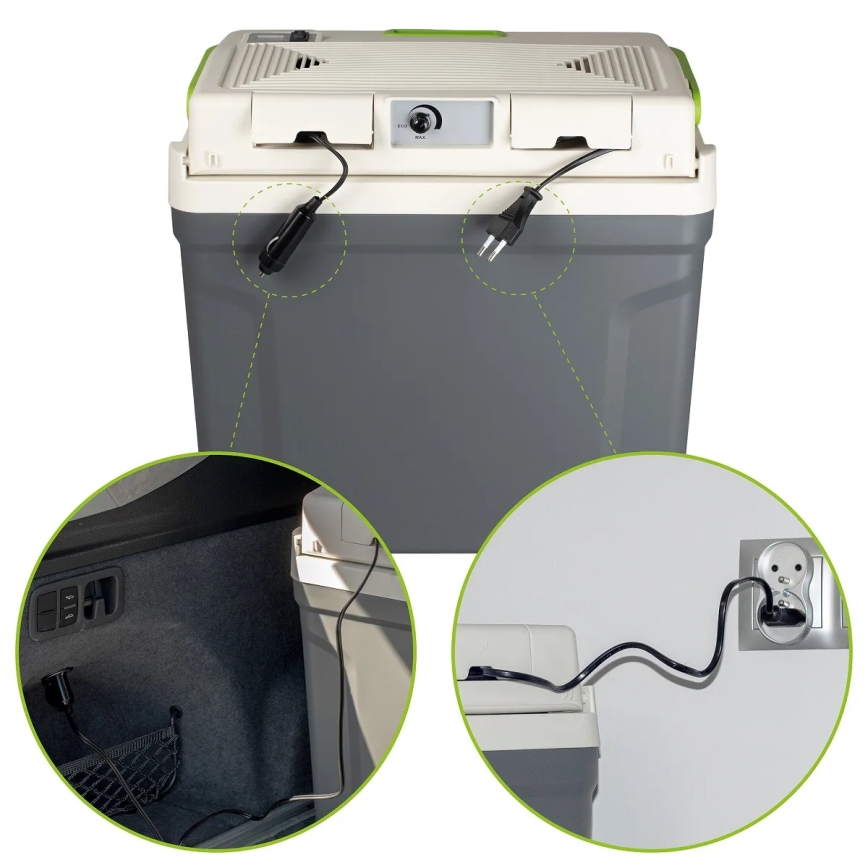 Tragbare Auto-Kühlbox mit Heizfunktion 27 l 230V/12V/24V grau