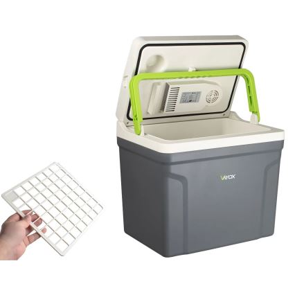 Tragbare Auto-Kühlbox mit Heizfunktion 27 l 230V/12V/24V grau