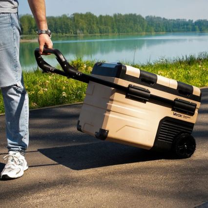 Tragbare Auto-Kühlbox mit LCD-Anzeige 39 l 230V/12V/24V braun