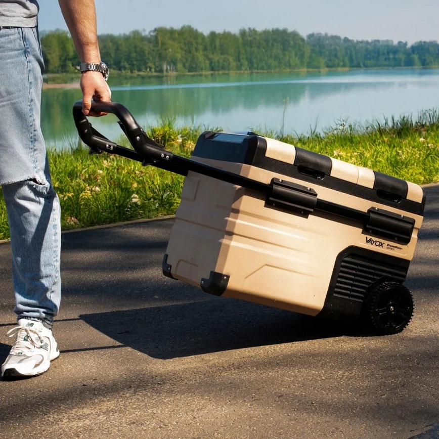 Tragbare Auto-Kühlbox mit LCD-Anzeige 39 l 230V/12V/24V braun