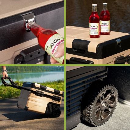 Tragbare Auto-Kühlbox mit LCD-Anzeige 39 l 230V/12V/24V braun