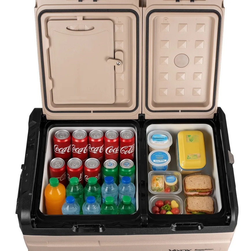 Tragbare Auto-Kühlbox mit LCD-Anzeige 39 l 230V/12V/24V braun