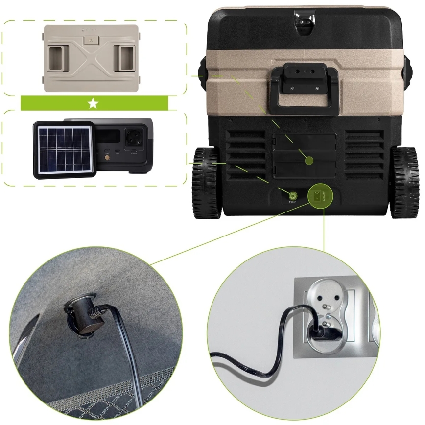 Tragbare Auto-Kühlbox mit LCD-Anzeige 39 l 230V/12V/24V braun