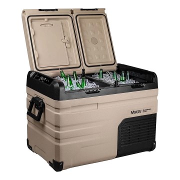 Tragbare Auto-Kühlbox mit LCD-Anzeige 39 l 230V/12V/24V braun