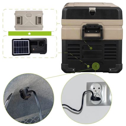 Tragbare Auto-Kühlbox mit LCD-Anzeige 39 l 230V/12V/24V braun