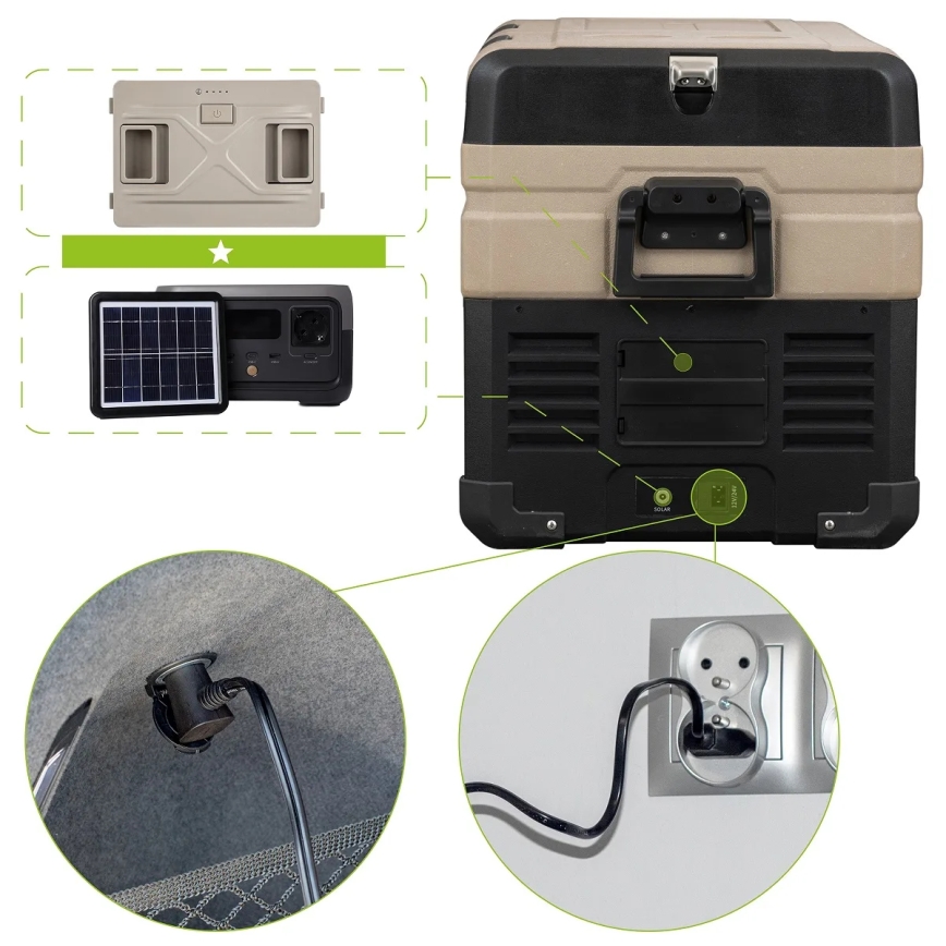 Tragbare Auto-Kühlbox mit LCD-Anzeige 39 l 230V/12V/24V braun