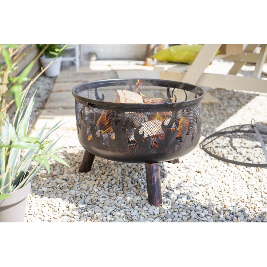 Tragbare Feuerschale mit Gitter WILDFIRE d 61 cm