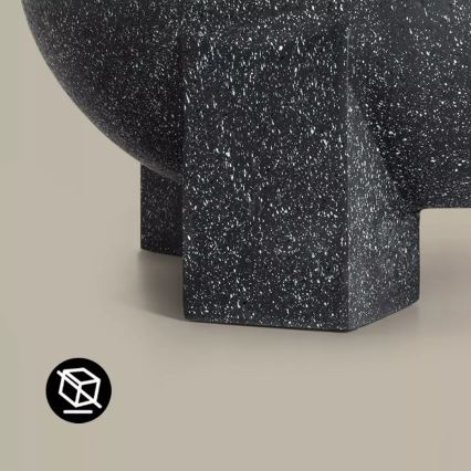 Tragbare Feuerstelle mit Grillrost 74x30 cm schwarz/dunkler Granit