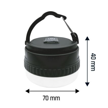 Tragbare, wiederaufladbare LED-Lampe LUMINA POCKET LED/5V 500 mAh schwarz
