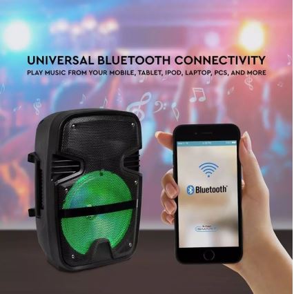 Tragbarer Bluetooth-Lautsprecher mit Mikrofon 15W/3,7V LED RGB + FB