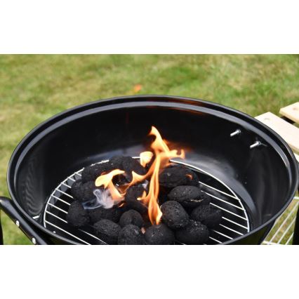 Tragbarer Holzkohlegrill schwarz/holz