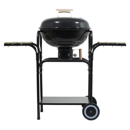 Tragbarer Holzkohlegrill schwarz/holz