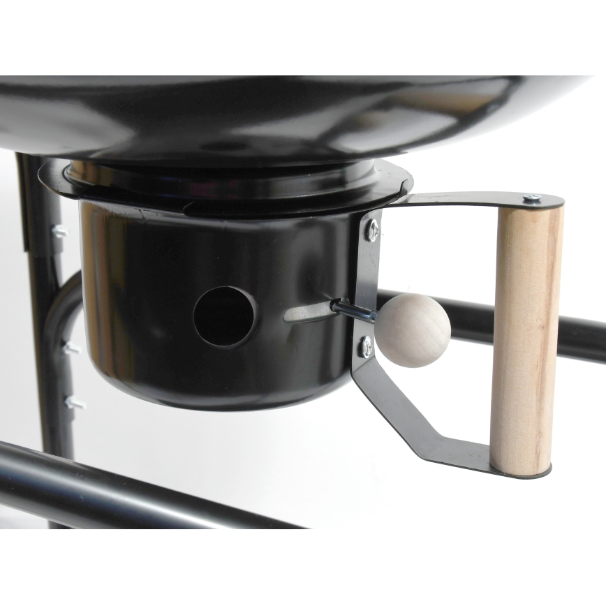 Tragbarer Holzkohlegrill schwarz/holz