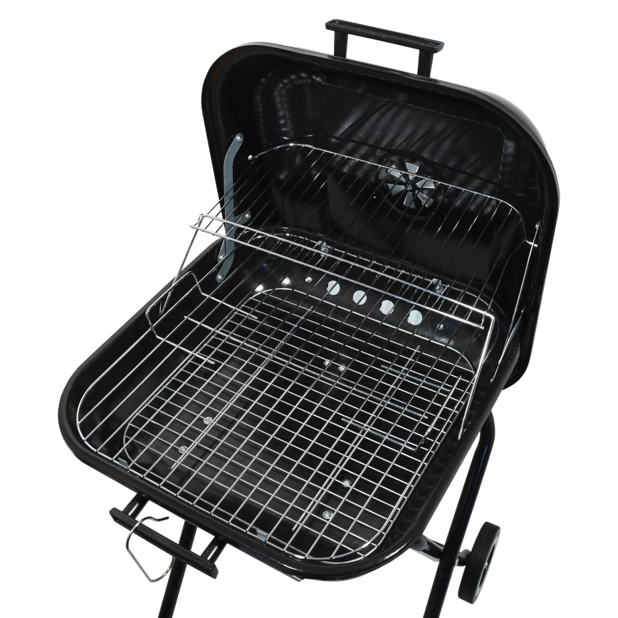 Tragbarer Holzkohlegrill schwarz