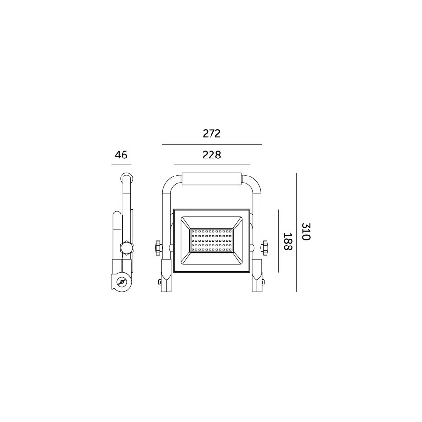 Tragbarer LED-Strahler TIGRA LED/100W/4000K IP54 schwarz/gelb