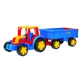 Traktor mit Anhänger 102 cm rot/blau/gelb