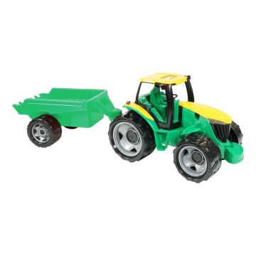 Traktor mit Anhänger 71 cm grün/gelb
