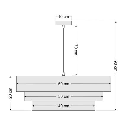 Deckenleuchte an Kabel TRINITI 1xE27/60W/230V weiß/gold