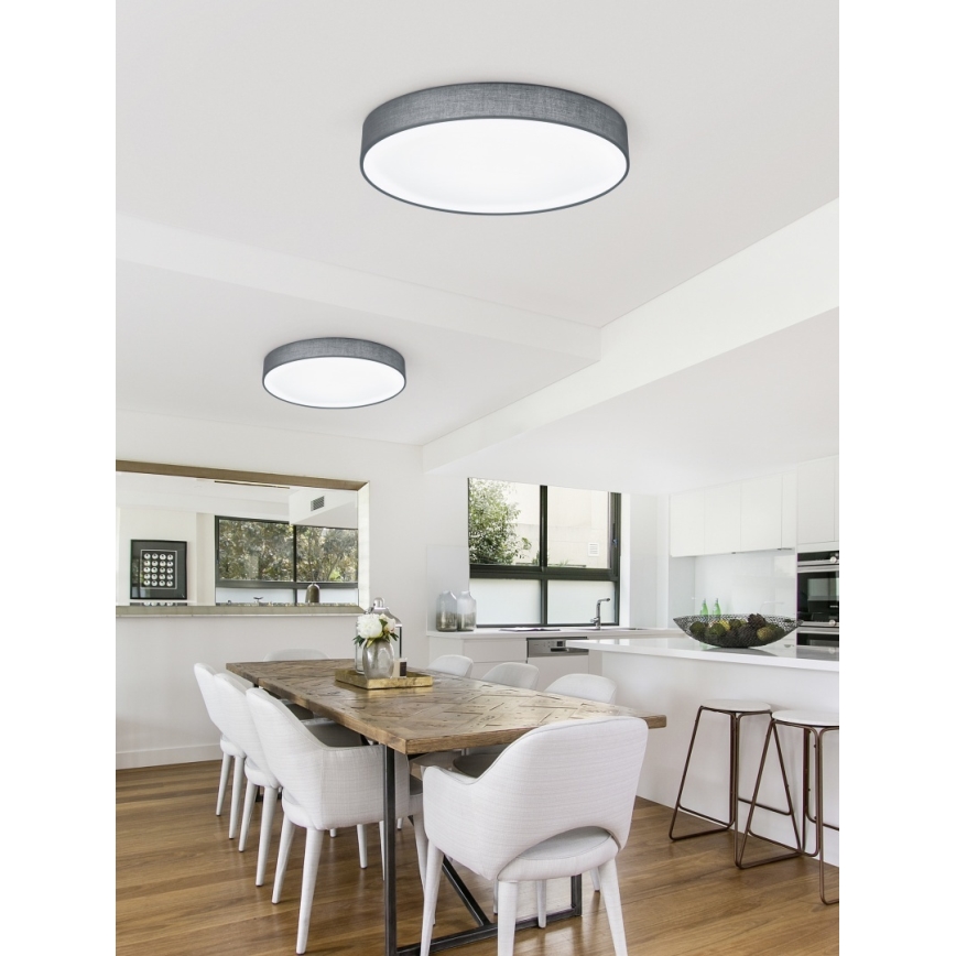 Trio - dimmbare LED-Deckenleuchte LUGANO LED/22W/230V 3000K Ø 40 cm grau