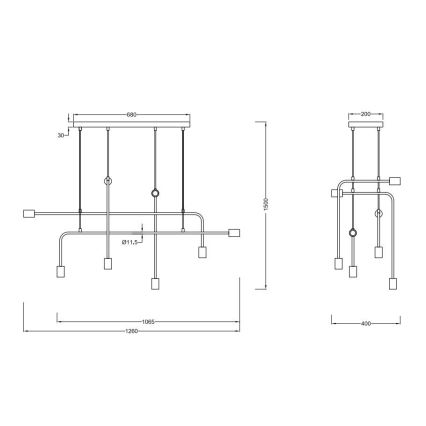 Trio - Hängeleuchte CONNOR 8xE27/10W/230V