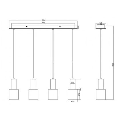 Trio - Hängeleuchte WAILER 4xGU10/5W/230V grau