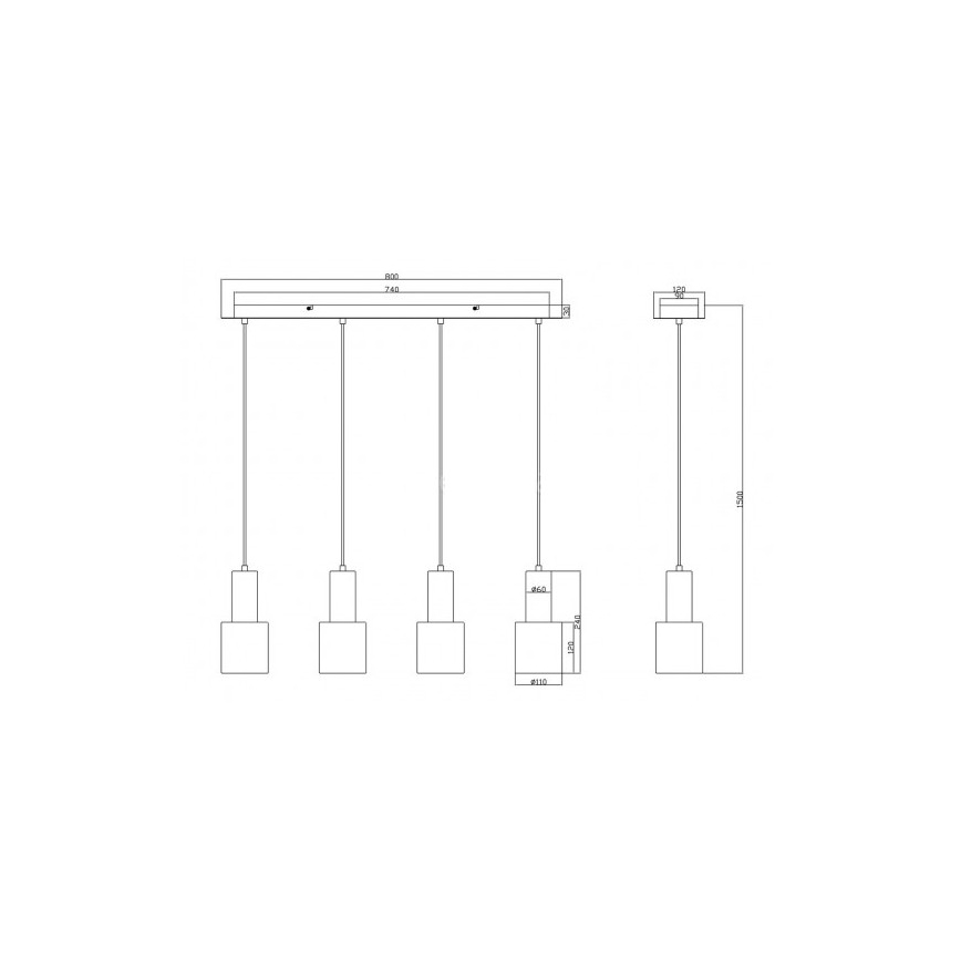 Trio - Hängeleuchte WAILER 4xGU10/5W/230V grau
