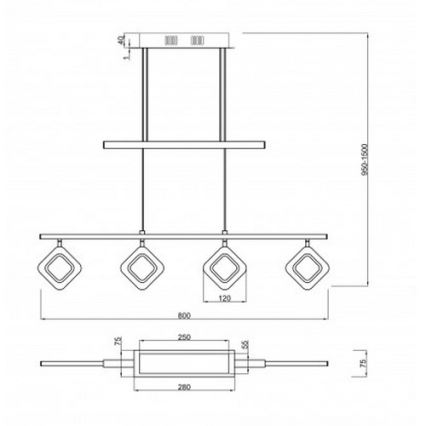 Trio - LED-Kronleuchter an Schnur PARADOX 4xLED/4,3W/230V