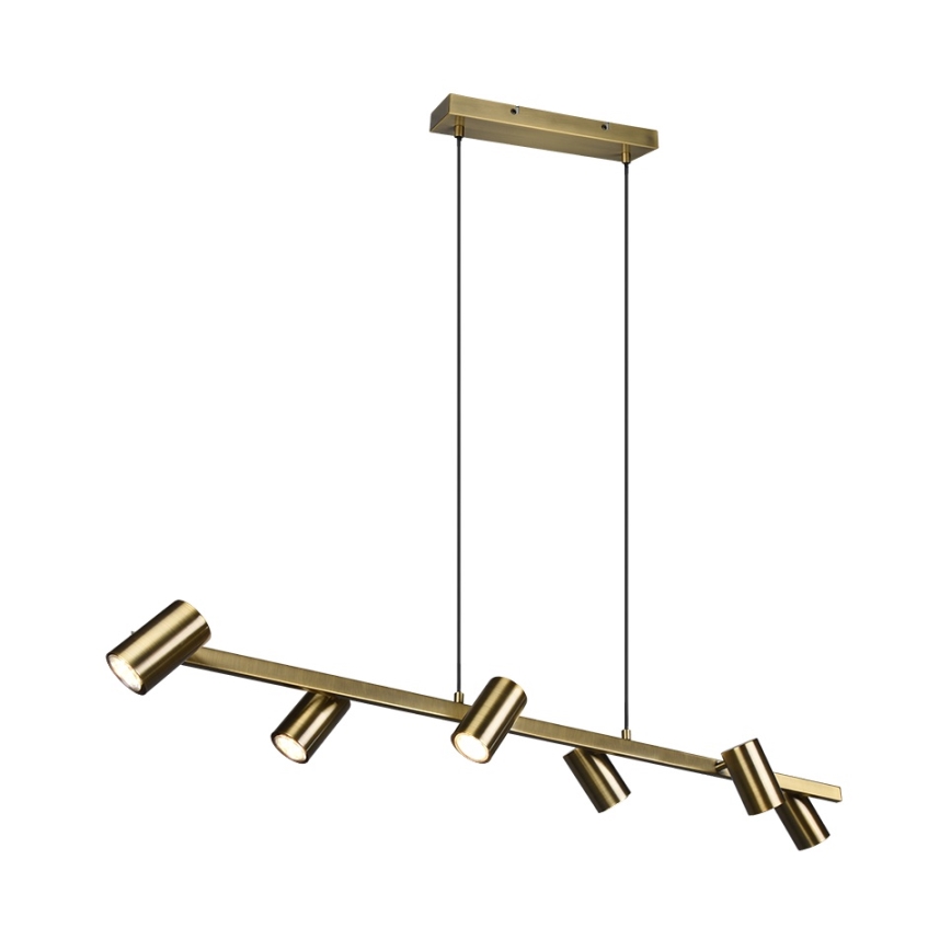 Trio - Pendelleuchte MARLEY 6xGU10/35W/230V Messing